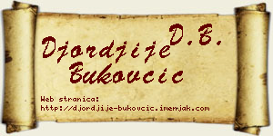 Đorđije Bukovčić vizit kartica